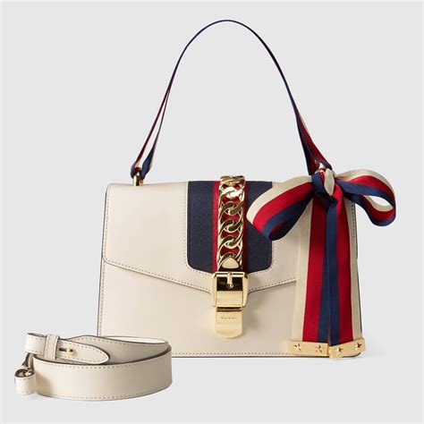 Gucci White Sylvie Bag for sale 